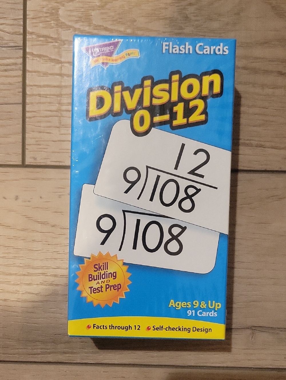 Trend Math Flash Cards Division 0-12, Ages 9 & Up - NIB